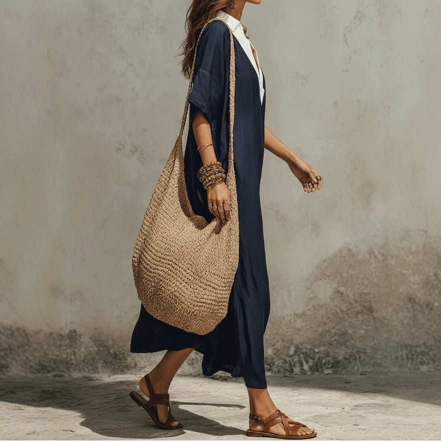 New Casual Bohemian Style Deep V-Neck Long Skirt