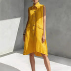 Casual Loose Fit Midi Dress for Women (Multi-Color)