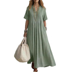 Women's Casual Loose Short Sleeve Maxi Dress
