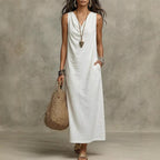 🌟 Sleeveless Linen Maxi Dress: Effortless Boho-Chic for Every Occasion
