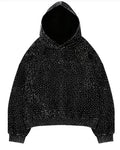 Sparkle Rhinestone Long Sleeve Drawstring Hooded Sweatshirt
