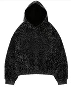 Sparkle Rhinestone Long Sleeve Drawstring Hooded Sweatshirt