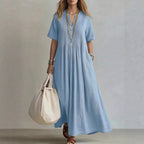 Women's Casual Loose Short Sleeve Maxi Dress