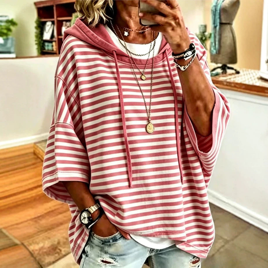 Oversized Striped Hoodie