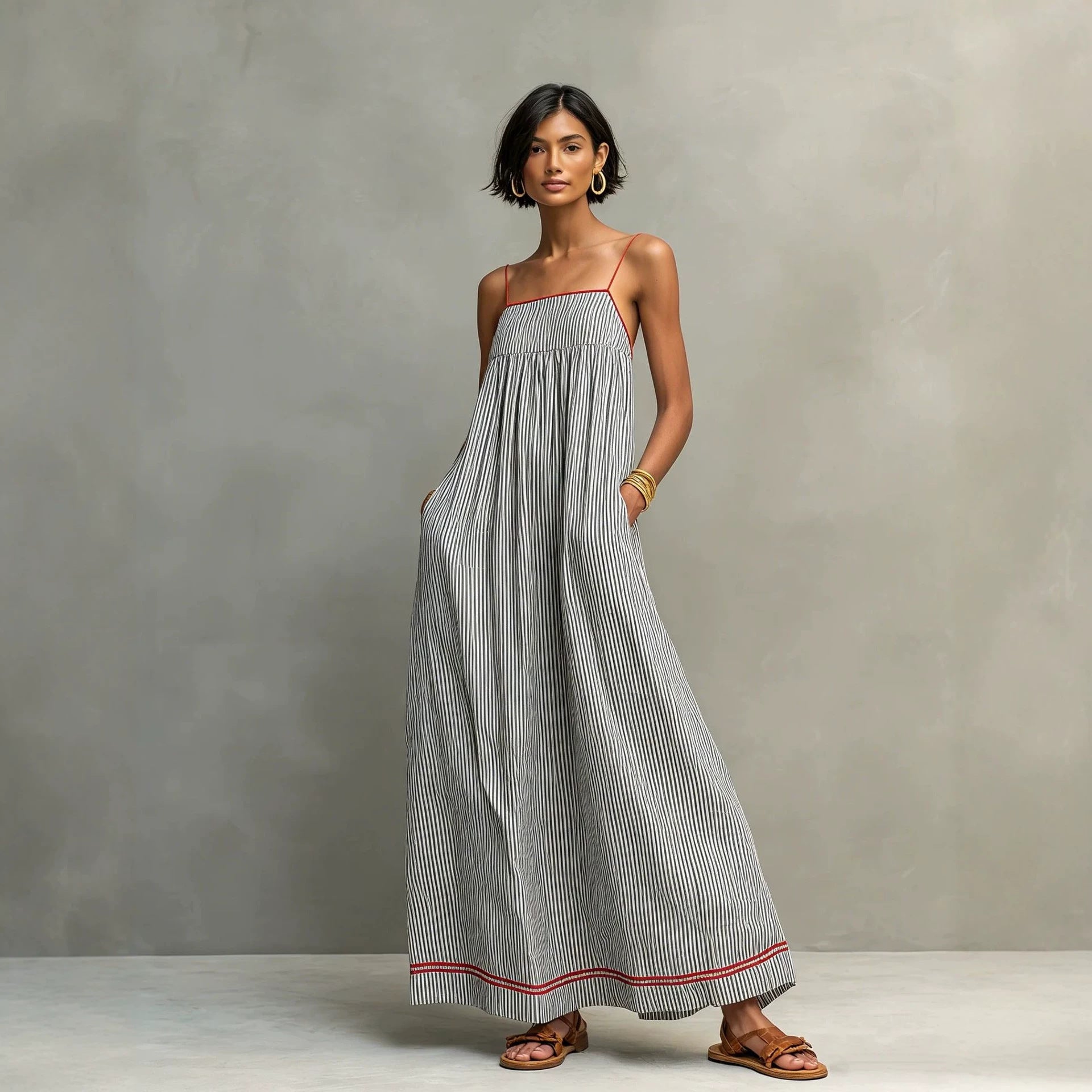 Coastal Resort Wear Loose Long Dress