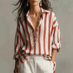 Oversized Striped Button-Down Shirt