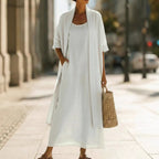 Women 2Pcs  Linen-Blend Outfit