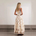 Vintage Floral Tiered Maxi Dress | Square Neck Cami Sundress