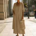 Women 2Pcs  Linen-Blend Outfit