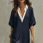 New Casual Bohemian Style Deep V-Neck Long Skirt
