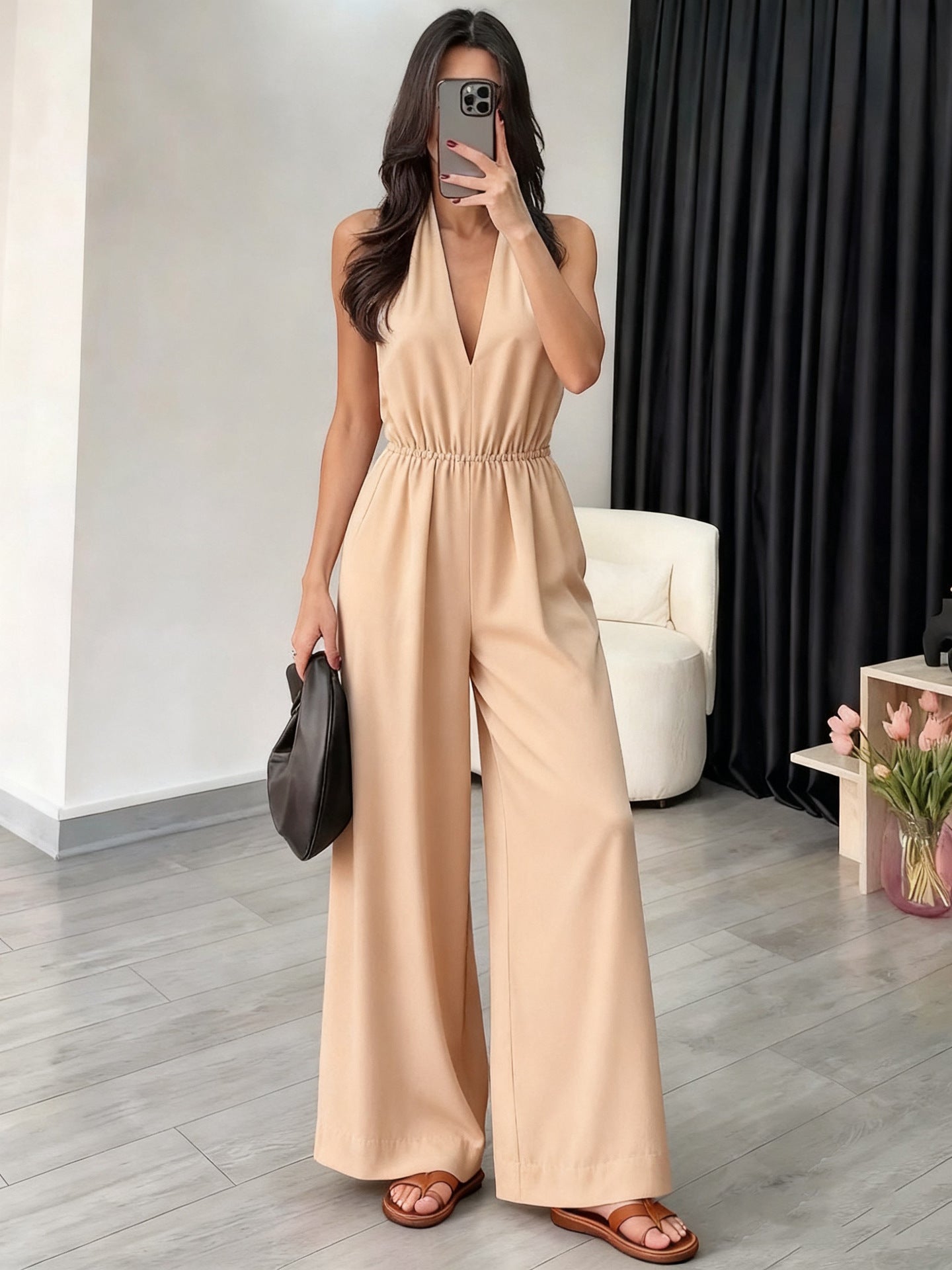 Halter Wide-Leg Jumpsuit