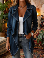 Oversized Asymmetric Denim Jacket