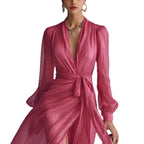 Fuchsia Chiffon Wrap Maxi Dress Timeless Elegance, Effortless Allure