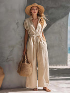 Effortless Linen-Blend Vacation Jumpsuit | Versatile, Comfortable & Chic
