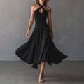 🌟 Halter Neck Sleeveless Midi Dress