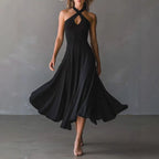 🌟 Halter Neck Sleeveless Midi Dress