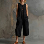 Effortless Linen Sleeveless Wide-Leg Jumpsuit