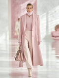 Elegant Oversized Notched Collar Maxi Wool Coat