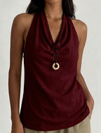 Cowl Neck Halter Top