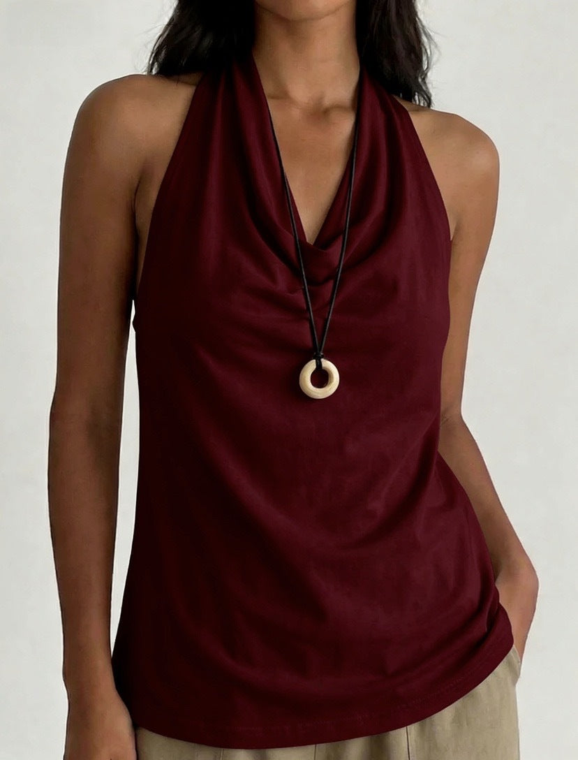 Cowl Neck Halter Top