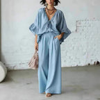 Linen Blend Vacation Two Piece Matching Set