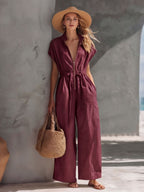 Effortless Linen-Blend Vacation Jumpsuit | Versatile, Comfortable & Chic