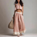 Sleeveless V-Neck Two-Piece Set – Solid Color Lounge & Casual Outfit
