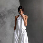 Halter Neck Wide-Leg Two-Piece Formal Set