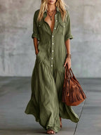 Casual Beach Vacation Chambray Dress