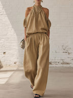 Halter Top & Wide Leg Pants 2-Piece Set | Ultimate Comfort & Style