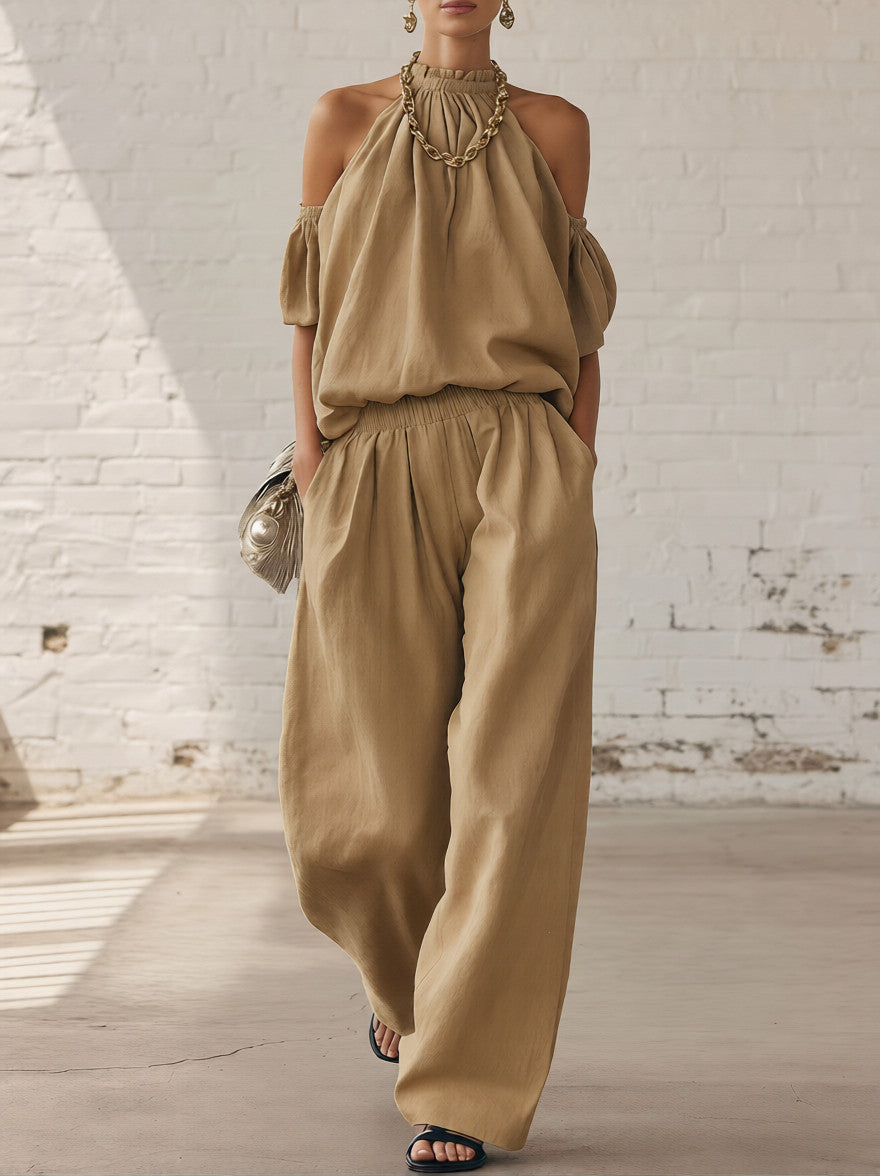 Halter Top & Wide Leg Pants 2-Piece Set | Ultimate Comfort & Style