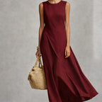 Sleeveless Asymmetrical Linen Maxi Dress