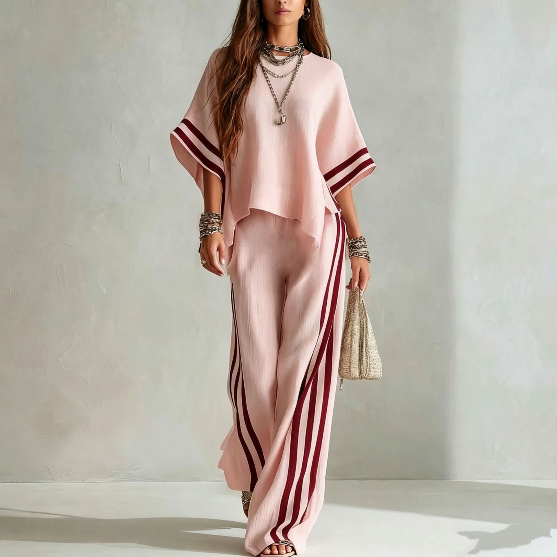 Striped Linen-Blend Two-Piece Set