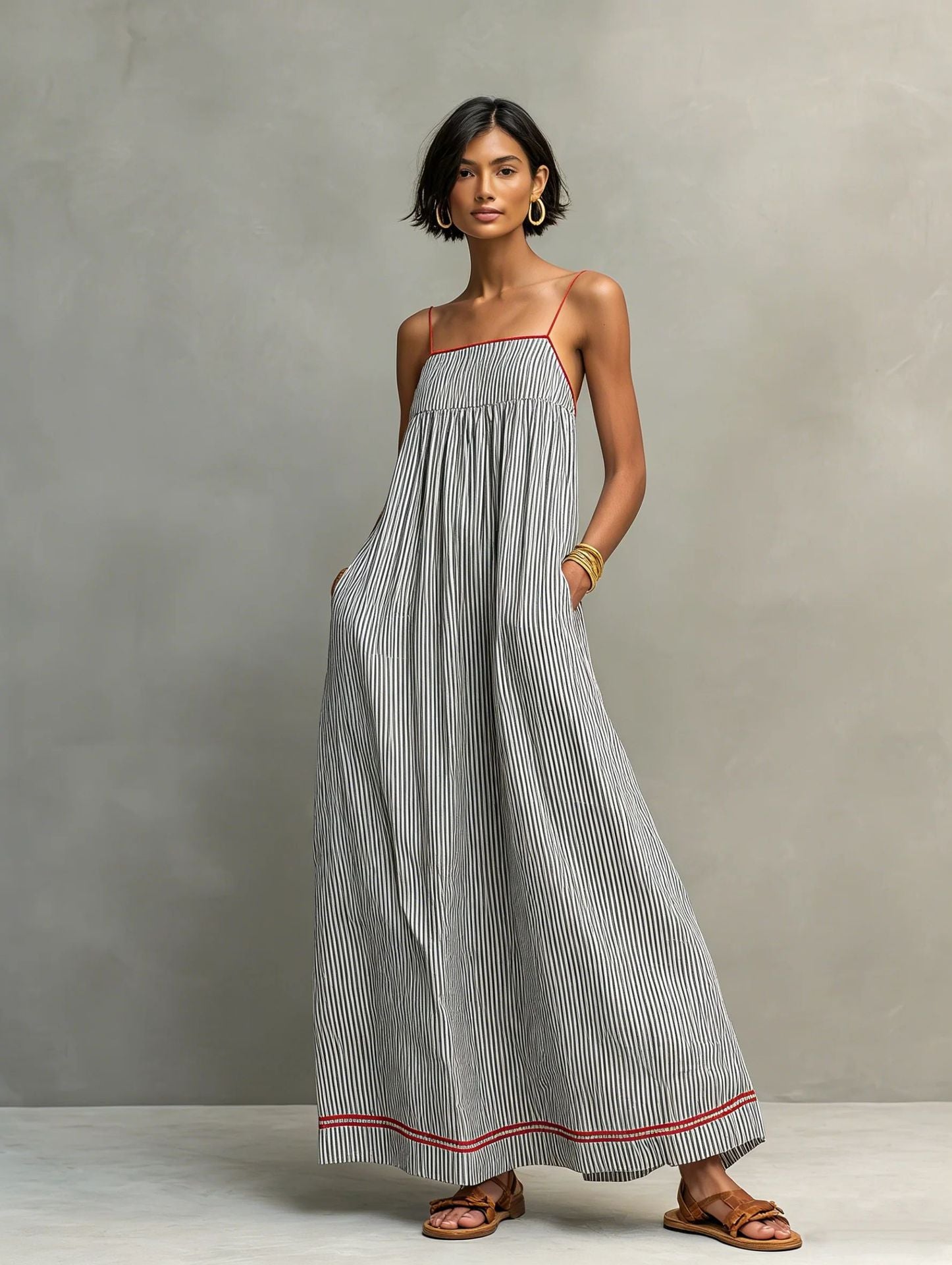 Coastal Resort Wear Loose Long Dress