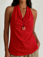 Cowl Neck Halter Top