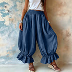 Crinkled Textured Balloon Harem Pants