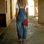 Effortless Boho Floral Denim Overalls for Women