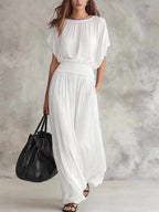 Flowy Wide-Leg Smocked Waist Jumpsuit