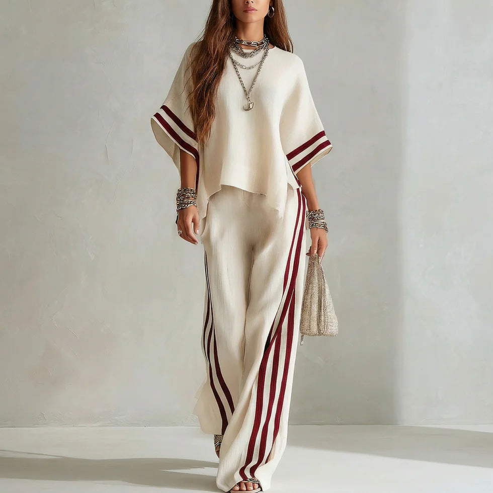 Striped Linen-Blend Two-Piece Set