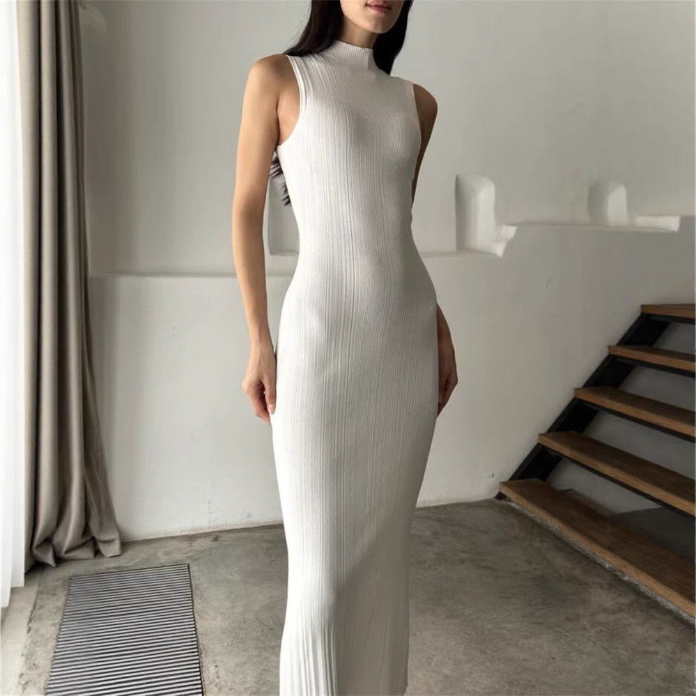 Ribbed Knitted Sleeveless Bodycon Maxi Dress