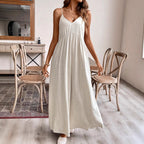 Casual Relaxed Fit Sleeveless Linen Midi Maxi Dress