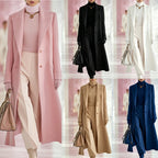 Elegant Oversized Notched Collar Maxi Wool Coat
