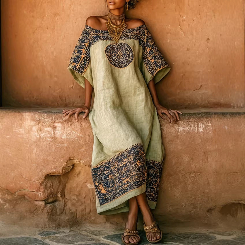 Women'S Vacation Bohemian Printed Loose Dress