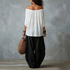 Drawstring Harem Pants Two Piece Set