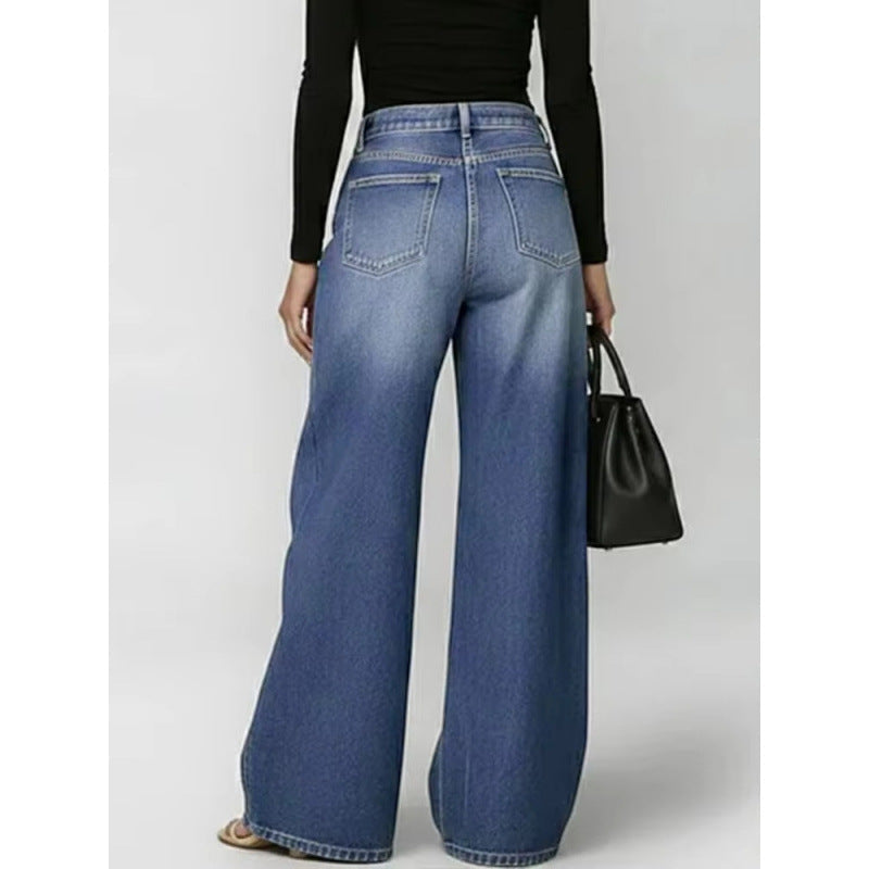 Women High Waist Wide Leg Jeans