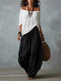 Drawstring Harem Pants Two Piece Set