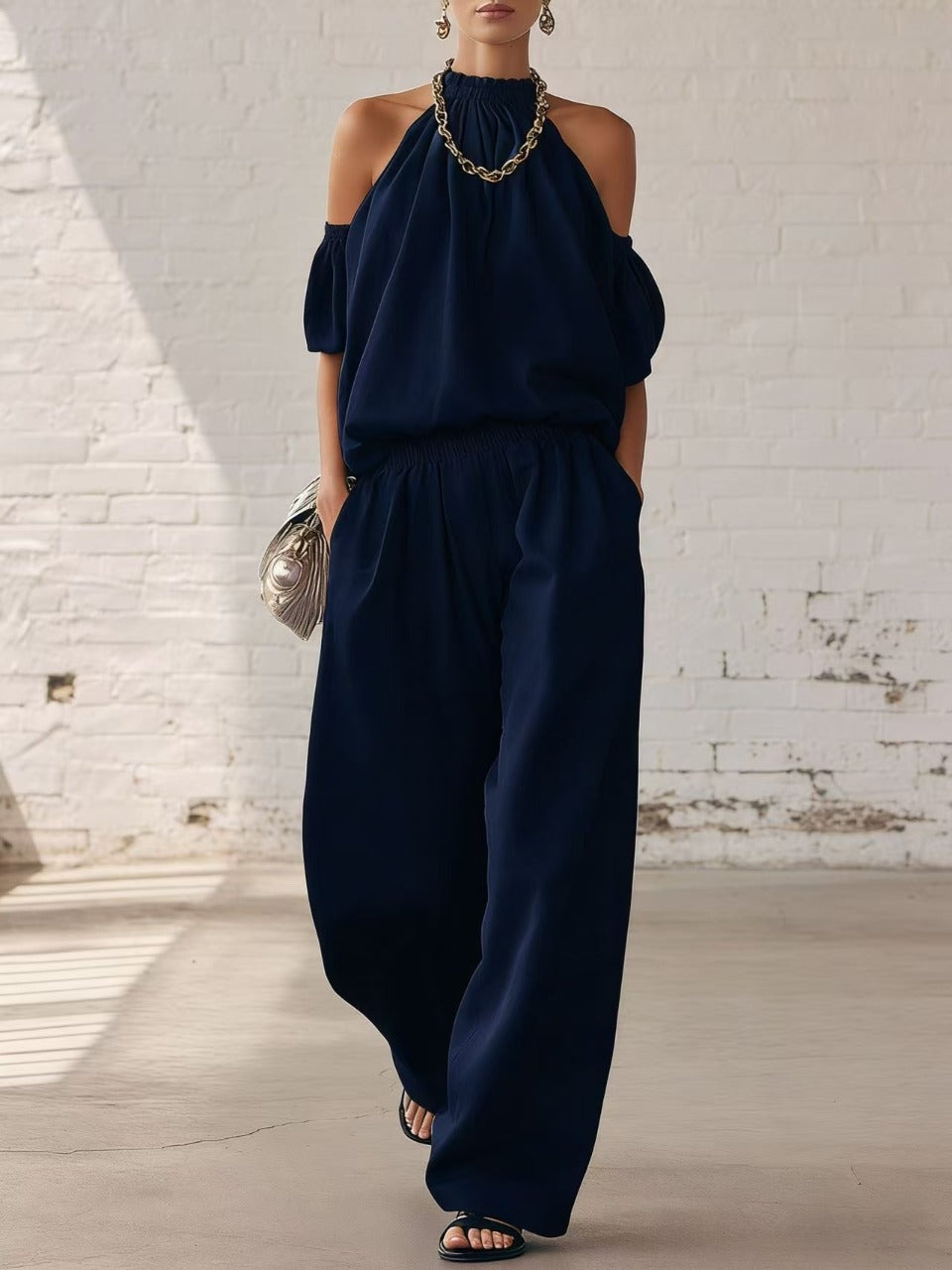 Halter Top & Wide Leg Pants 2-Piece Set | Ultimate Comfort & Style