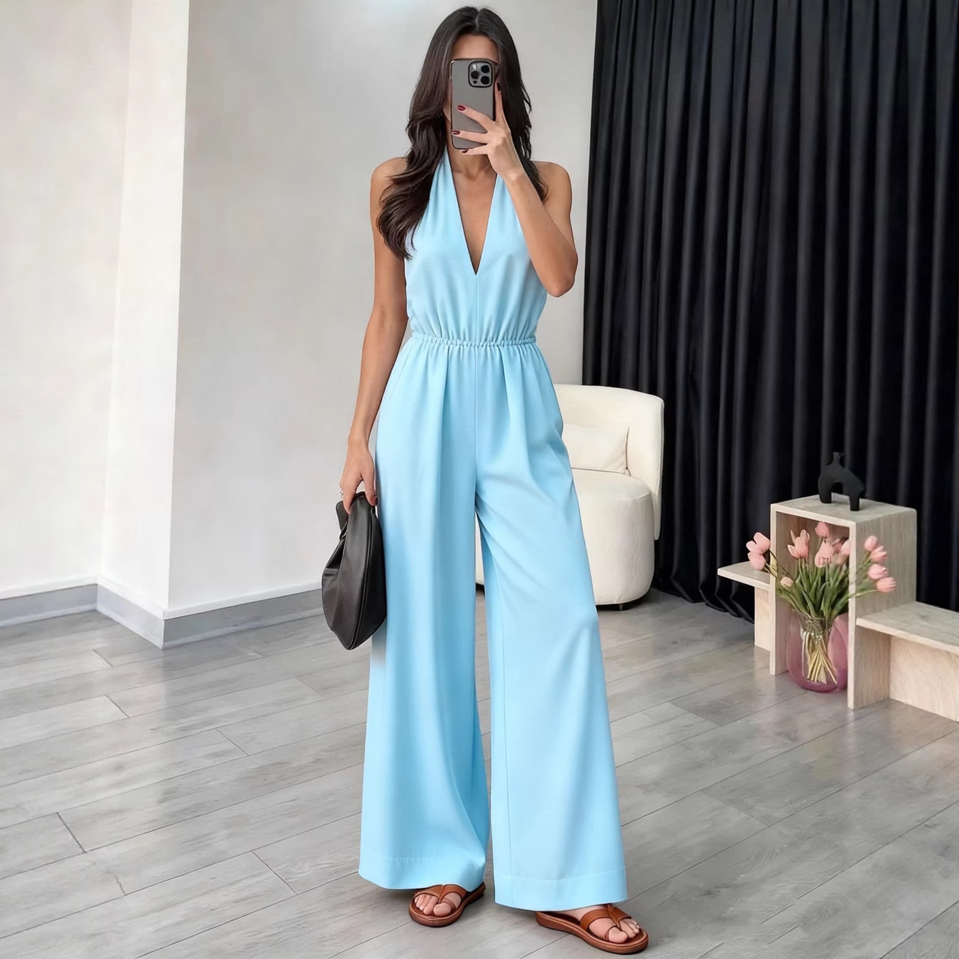 Halter Wide-Leg Jumpsuit