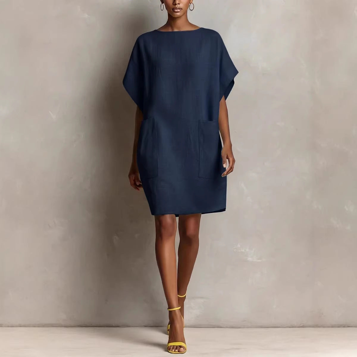 Effortless Linen-Blend Shift Dress