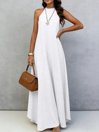 Halter Neck Tie-Back Maxi Dress